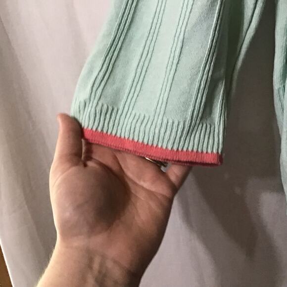 Sigrid Olsen Sport Cotton Blend Seafoam Beaded Embroidered Cardigan 2X - Picture 4 of 11